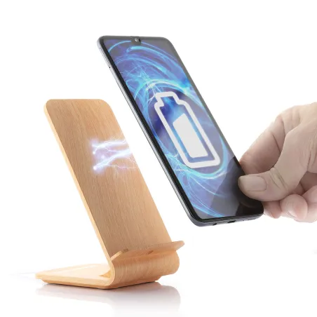 Belaidis medžio efekto įkroviklis su stovu Qistan InnovaGoods